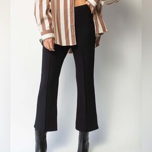 DONNI. BOX WEAVE STRETCH KICK FLARE - BLACK